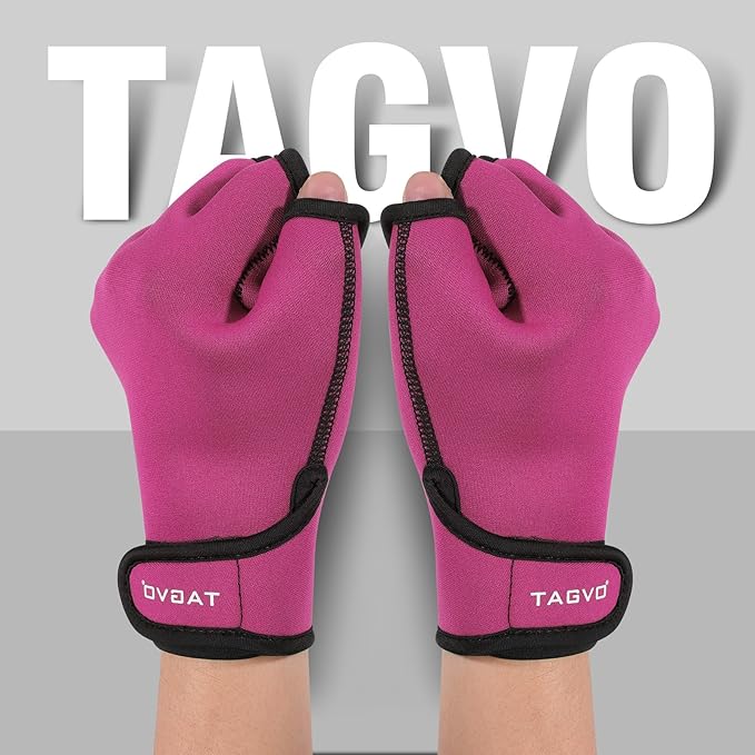 TAGVO Aquatic Gloves for Helping Upper Body Resistance, Webbed Swim Gloves Well Stitching, No Fading, Sizes for Men Women Adult Children Aquatic Fitness Water Resistance Training