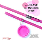 Prima Pet Expandable/Collapsible Silicone Food & Water Travel Bowl with Clip for Small & Medium Dog and Cat, Size: 1.5 Cups (5.1 Inch Diameter Bowl) (Pink)