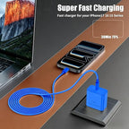 iPhone 17 16 Pro Max Charger Fast Charging, Super Fast USB C Chargers for iPhone 17(6FT+6FT+10FT) Type C Chargers Cord with Fast Charger Block for iPhone 17/16/15 Series/iPad/ GalaxyS26/S25/S24 Blue