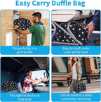 Apenze Small Gym Bag 14 inch lightweight Carry On Mini Duffel Bag for Travel Sport - Polka Dot Blue