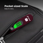 pack all 110 Lbs Luggage Scale, Digital Handheld Luggage Scale, Baggage Scale, Travel Weight Scale for Luggage with Backlit LCD Display, Battery Included, Red