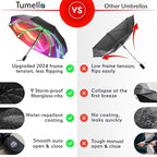 TUMELLA Inverted Windproof Umbrella, Large, Strong, Light, Portable, Automatic Reverse Folding Rain Umbrella, Durable Premium Grip, Fits Car & Backpack