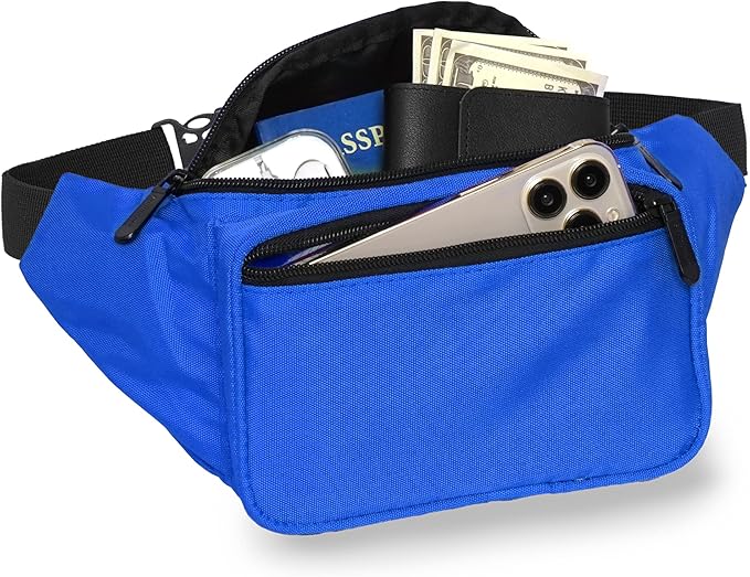 Blue Fanny Pack Belt Bag I Mens Fanny Packs for Women Fashionable - Crossbody Bag Bum bag Waist Bag Waist Pack - Hands Free for Hiking, Running, Travel, Waterproof and more