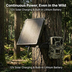 Solar Panel Charger Compatible with Reveal Cellular Trail Cameras X 2.0, X 3.0, X Pro 3.0, Gen 1, SK, XB | 12V Solar Power Supply with Built-in Rechargeable Battery
