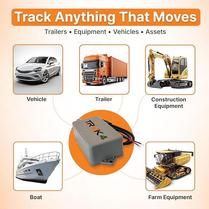 Trak-4 12v Hardwired GPS Tracker. Durable, Reliable Track Trailers, Equipment, Vehicles, Assets. Long Battery Life, Waterproof, Worldwide. Low-Cost Subscription Required.