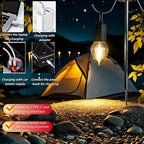 Portable LED Camping Lantern，Hang Anywhere Hook, USB-C Rechargeable, 3 Brightness Modes, Water Resistant for Emergency, Tent, Hiking, Power Outage& Outdoor (Black 1PCS) (T03)