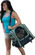 Pet Gear I-GO2 Traveler Roller Backpack, Travel Carrier, Car Seat for Cats/Dogs, Mesh Ventilation, Included Tether, Telescoping Handle, Storage Pouch, Willow