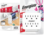 Energizer 6 Device Multi Plug Wall Outlet Extender (6) AC Power Outlets Grounded Power Strip Expander Outlet Splitter Plug in Adapter