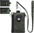 CHENSPRX Minimalist RFID Blocking Small Wallet with ID Window,WaterResistant Zip Id Case Wallet with Lanyard Keychain for Cards,Cash,Travel,Women,Men