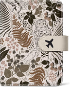 Passport Holder for Travel Essentials, RFID Blocking Leather Cover Wallet with Magnetic Closure, Aesthetic & Cute Passport Book Case for Women and Men - Owl