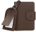 ALLIVE Genuine Leather Passport Holder for Travel with Hidden AirTag Pocket, RFID Blocking Passport Travel Wallet with Luggage Tag & Premium Gift Box, Holiday Gift for Women and Men (Coffee Brown)