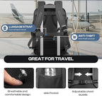 Carry on Backpack for 1-10 Days Trips, Extra Large 40L-50L Travel Backpack TSA Approved, Expandable Laptop Bagpack, Water Resistant Bag Compatible with 17.3 inch Laptops, Black