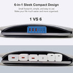 [2026 Updated] USB C Fast Charger, 100W GaN 6 Port Type C Charging Station Hub Block Cube, USB C Wall Charger Power Strip Adapter Plug for iPad iPhone 17 16 15 14 Pro Max Pixel Note Galaxy, 5ft Cord