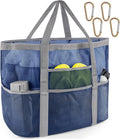 SRISE Mesh Beach Bag - Large Beach Tote Bag for Family Beach Bag for Toys & Vacation Essentials
