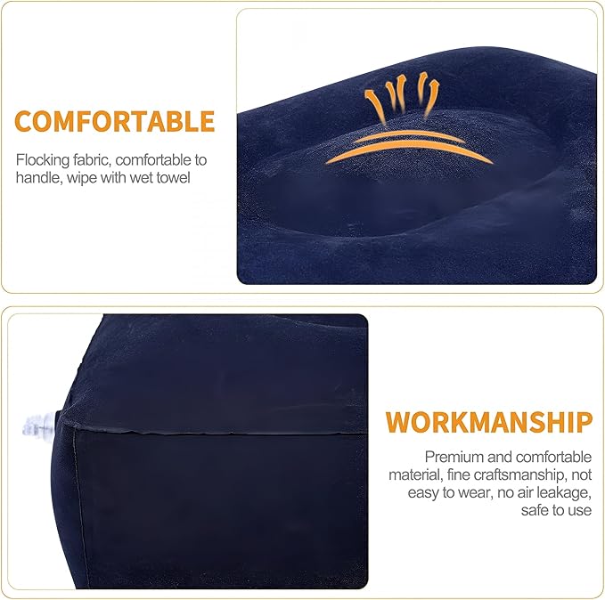 1pc Inflatable Foot Rest Pillow Air Travel Foot Rest Adjustable Height Airplane Under Desk Foot Rest