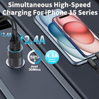 [Apple MFi Certified] iPhone Fast Car Charger, Braveridge 2Pack 4.8A Dual USB Car Power Cigarette Lighter USB Car Carplay Charger with Lightning Braided Cable for iPhone 14 13 12 11 Pro XS XR X 8 iPad