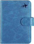 Passport Holder Cover Wallet RFID Blocking Leather Card Case Travel Accessories for Women Men (#Blue)