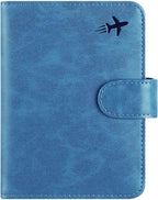 Passport Holder Cover Wallet RFID Blocking Leather Card Case Travel Accessories for Women Men (#Blue)