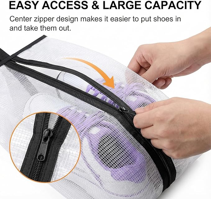 12 Pcs Shoe Bags for Travel, Waterproof Travel Shoe Bag with Zipper & Handle Portable Shoe Storage Bag Portable Boots Organizer for Men Women