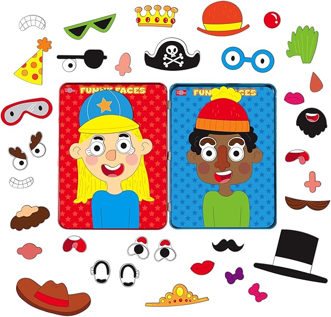 TS Shure by Bendon Create Funny Faces Magnetic Activity Tin with Illustrated Magnet Sheets and Playcard 50261
