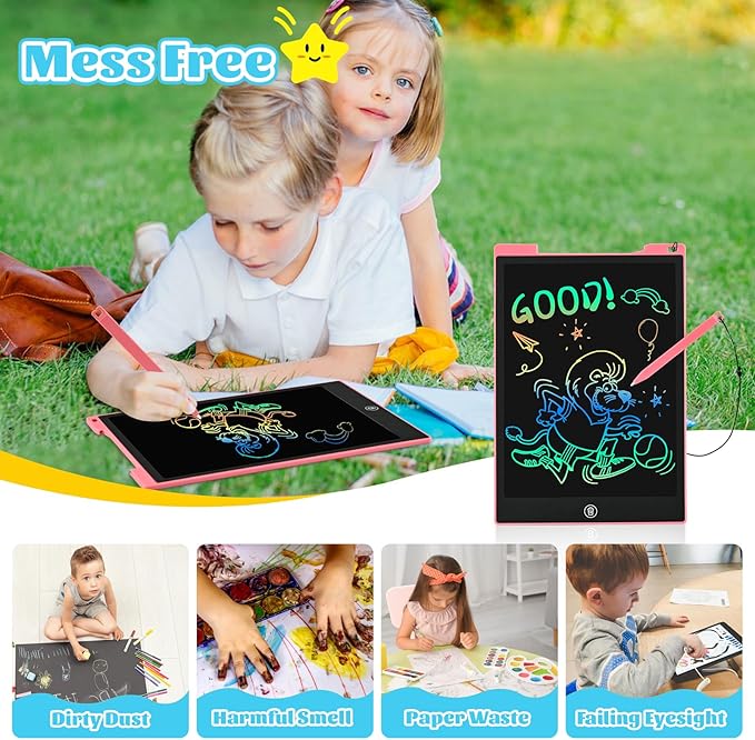 EooCoo Toys for Ages 3-8, 12 Inch LCD Writing Tablet 2 Pack, Preschool Classroom Must Haves, Electronic Drawing Board Drawing Pad, Birthday Gifts for Boys & Girls, Kids Travel Essential - 12 Inch