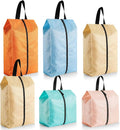 6 Pcs Travel Shoe Bags with Zipper Nylon Portable Waterproof Suitcase Shoe Organizer Packing for Golf(Mixed,Pastel)
