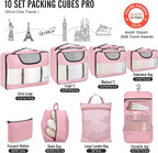 Veken 10 Set Packing Cubes for Travel Essential, Suitcase Organizer Bags in 4 Sizes, Carry-On Luggage Accessories with Large Laundry & Hanging Toiletry Bag, Must-Have for Airplane, Road Trip & Camping