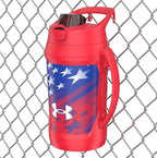 Under Armour Insulated Water Bottle with Handle & Fence Hook, Half Gallon Sports Water Jug, Leak-Resistant & BPA-Free for Baseball, Football & Gym - Red Americana, 64oz