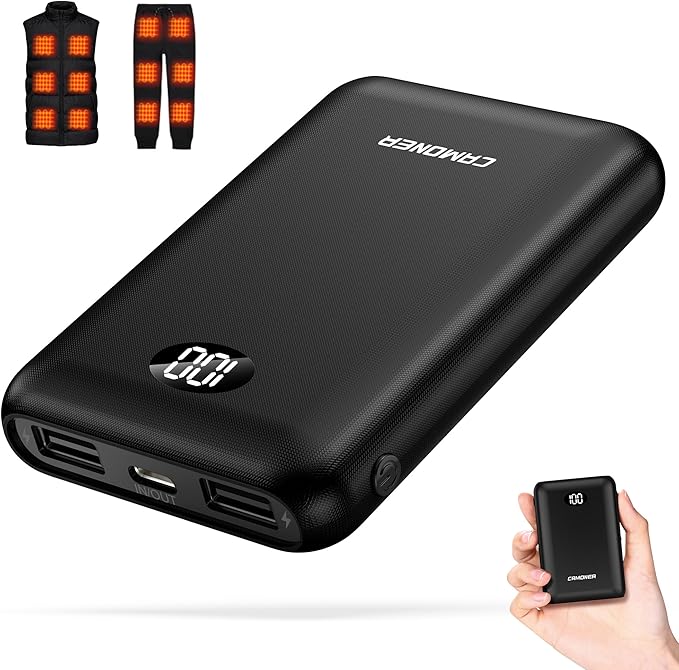 5V 3A/2A 10000mAh Heated Vest Battery Pack, Power Bank for Heated Vest,Chair, Jacket, Blanket with LED Display,Portable Battery Pack for Soleilwear, for KOVNLO, for Yolikeb, for TIDEWE