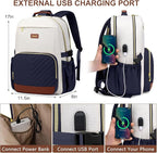 Focdod Laptop Backpack for Women Bookbag: 15.6 inch Work Backpacks with Pouch Pocket for Large Capacity Cup & USB Charger College Book Bag Travel Business Nurse Teacher Bookbags Anti-theft Back Pack