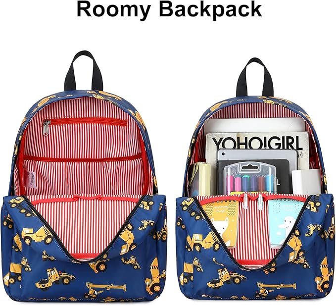 CAMTOP Preschool Backpack for Kids Boys Toddler Backpack Kindergarten School Bookbags (Engineering Navy)