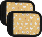 4 PC Luggage Handle Wrap Luggage Handle Covers Tags for Suitcase Bags Travel Luggage Handle Identifier Gripper Chickens Eggs and Flowers Yellow