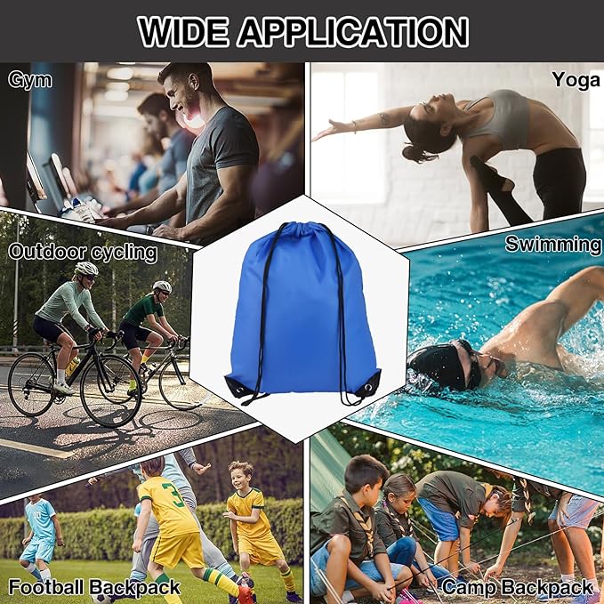 Drawstring Backpack 20Pcs Drawstring Bags, Draw String Back Bag Drawstring Bags Bulk for Sports, Gym, Travel, Swimming, Beach (6 Colors)