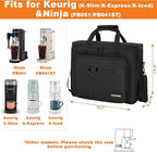 Coffee Maker Carrying Bag Compatible with Keurig K-Slim/K-Express/K-Iced/Ninja PB051/PB041ST, Single Serve Coffee Brewer Portable Storage Bag with Extra Pockets, Storage Tote Case