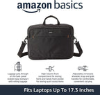 Amazon Basics Laptop Carrying Case with Shoulder Strap, 17.3 in, Black, Travel Business Briefcase, 10-Pack