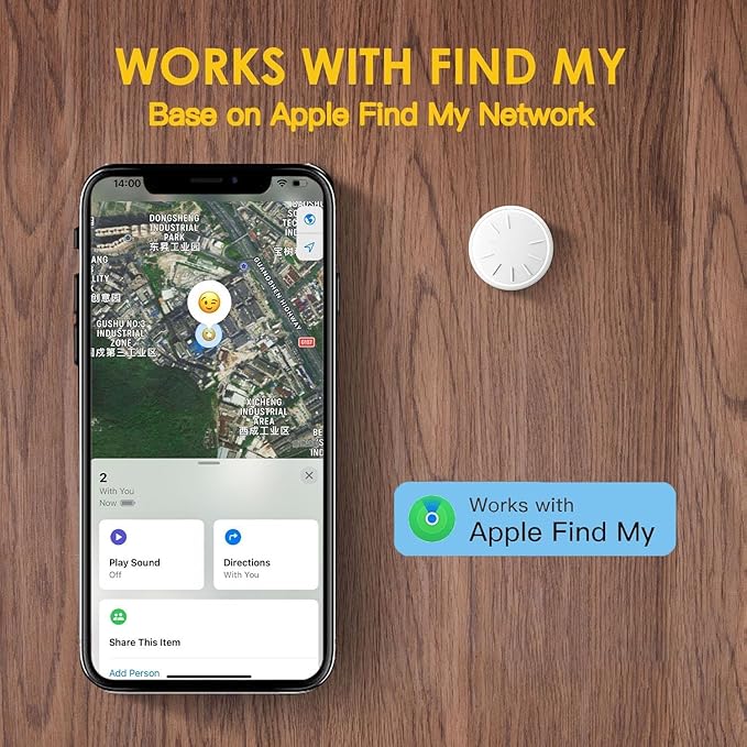 Tracker Tags-4 Pack, Item Tracker with Waterproof Case for Your Keys, Wallet etc, Luggage Tracker Works with Find My APP (iOS Only)