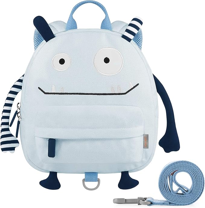 GAGAKU Toddler Backpack with Leash - Mini Kids Backpacks for Boys 2-4 Years Child Safety Backpack 3D Cartoon Animal Anti-Lost Preschool Backpack - Blue