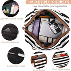 Wogarl 4PCS Weekender Bags for Women Large Overnight Weekend Travel Duffel Carry on Shoulder with Shoe Compartment Canvas Toiletry Bag for Travel Business Gym