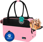 PetAmi Dog Purse Carrier for Small Dogs Cats, TSA Airline Approved Soft-Sided Pet Carrier with Pockets, Ventilated Travel Tote Bag with Bed & Shoulder Strap, Puppy Kitten, Max 12 lbs, Pink