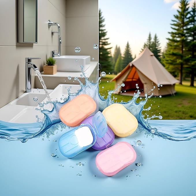 500 Sheets Colorful Disposable Soap Paper,5 Boxes Hand Cleaner Fragrance Mini Color Soap Papers for school Indoor,Outdoor,Travel,Camping Hiking,Paper Soaps for Travel,Foot and Hand Care