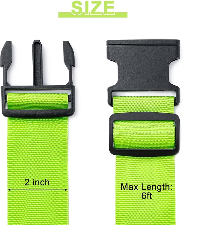 Luggage Straps for Suitcases 4 Pack, TSA Approved Travel Essentials, Luggage Strap for Travel Suitcase & Bag Closure and for Easy Identification, Travel Accessories for Safety & Convenience(Green)
