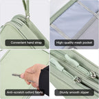 CAAORDKSO Large Electronics Travel Organizer Case, Cable Organizer Bag Water Resistant Double Layers Accessories Storage Bag Tech Pouch, for Cord, Charger, Power Bank, Earphone (Mint Green, X-Large)