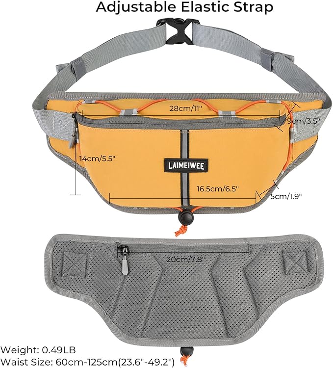 Fanny Pack for Women Men, Water-Resistant Travel Waist Pack with RFID Blocking, Wide Opening Crossbody Belt Bag for Phone, Passport, Small Hip Pack for Running, Hiking, Workout（Ginger）