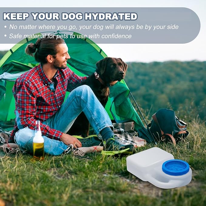 Ziliny 1 Pcs 3 Quart No Spill Portable Dog Travel Water Bowl Pet Water Bowl for Pet Dispenser for Small Large Dogs Cats Camping Hiking Trips Car RV Boat Road Mess-Free Design