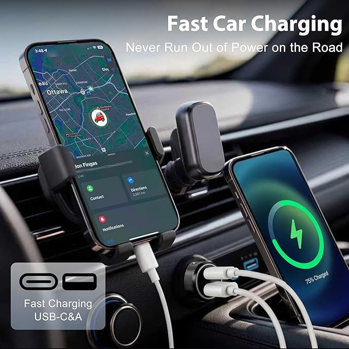 LIONO Car GPS Tracker & Charger with Built-in Rechargeable Battery, GPS Tracker for Vehicles, Hidden Car Tracker for Anti-Theft & Parking Location, for Family& Fleets, No Monthly Fee, No SIM, iOS Only