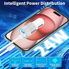 [Apple MFi Certified] iPhone 16 Car Charger Fast Charging, Caiinei 4.8A USB Car Power Cigarette Lighter USB-C Car Charger Adapter + 6FT Type-C Cable for iPhone 16 Pro/16 Plus/16 Pro Max/15/15 Pro/iPad