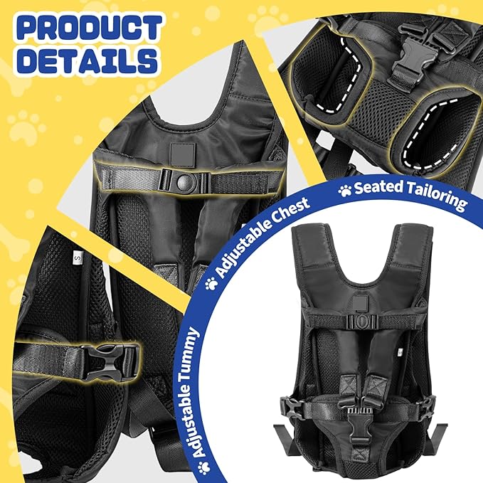 Dog Backpack Carrier, Legs Out Front Pet Carrier for Small Medium Dogs Cats up to 25lbs, Adjustable Breathable Hands-Free Puppy Carrier Backpack for Hiking, Cycling, Camping & Travel — S/M/L