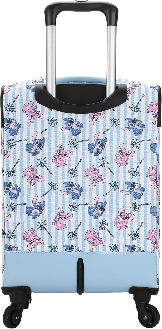 Bioworld Disney Stitch & Angel Ice Cream Blue 20" Adult Softside Rolling Luggage