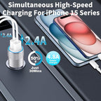 [Apple MFi Certified] iPhone 17 Car Charger, Braveridge 2Pack 4.8A USB Power Cigarette Lighter USB-C Fast Car Charging + Type-C Cable for iPhone 17/17 Air/17 Pro/17 Pro Max/16/15/Galaxy S26/S25/Pixel