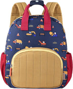 GAGAKU Toddler Backpack for Boys 2-4 years Kids Backpack Mini Backpack Cartoon Breathable Comfortable Preschool Backpack for School Travel - Orange Digger